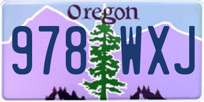 OR license plate 978WXJ
