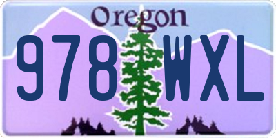 OR license plate 978WXL