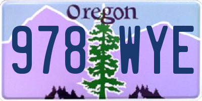 OR license plate 978WYE