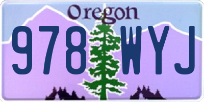 OR license plate 978WYJ