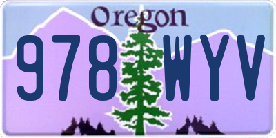 OR license plate 978WYV