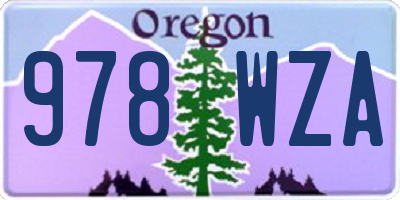 OR license plate 978WZA