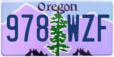 OR license plate 978WZF