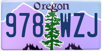 OR license plate 978WZJ