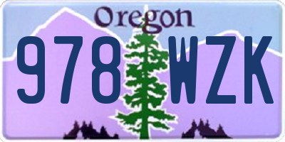 OR license plate 978WZK