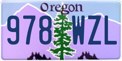 OR license plate 978WZL