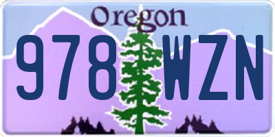 OR license plate 978WZN