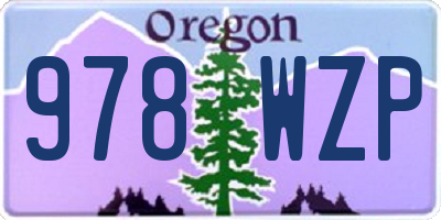OR license plate 978WZP