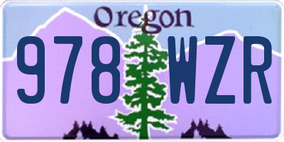 OR license plate 978WZR