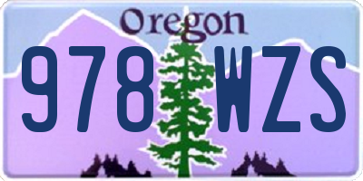 OR license plate 978WZS