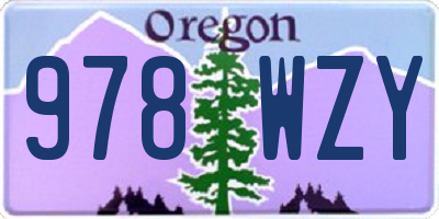 OR license plate 978WZY