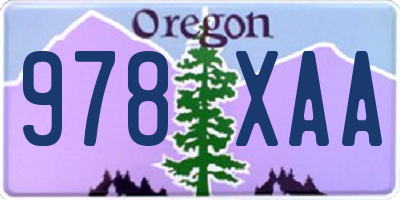 OR license plate 978XAA