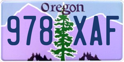OR license plate 978XAF