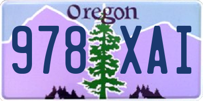 OR license plate 978XAI