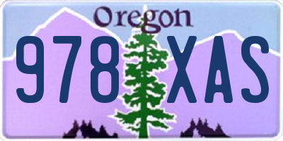 OR license plate 978XAS