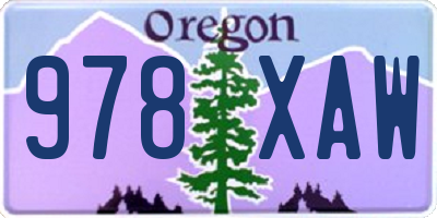 OR license plate 978XAW