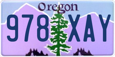 OR license plate 978XAY