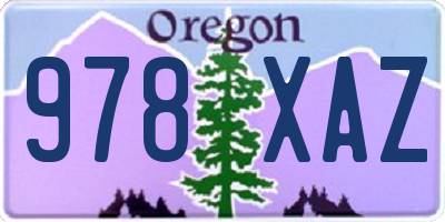 OR license plate 978XAZ