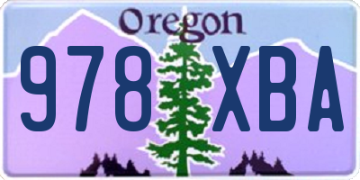 OR license plate 978XBA