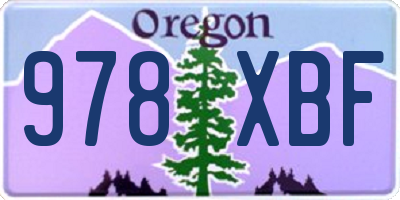 OR license plate 978XBF