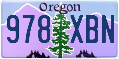 OR license plate 978XBN