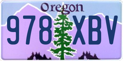 OR license plate 978XBV