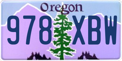 OR license plate 978XBW