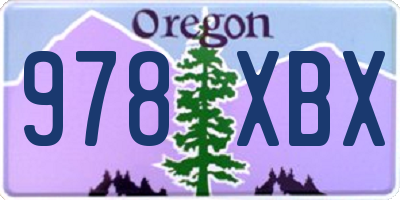 OR license plate 978XBX