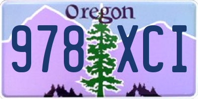 OR license plate 978XCI