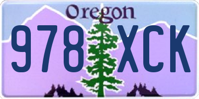 OR license plate 978XCK