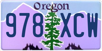 OR license plate 978XCW