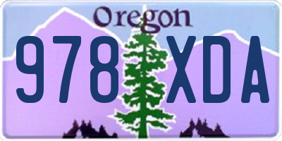 OR license plate 978XDA