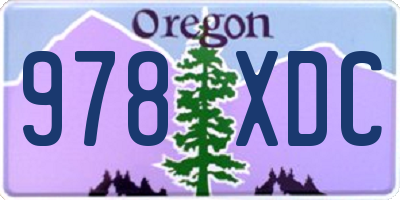 OR license plate 978XDC