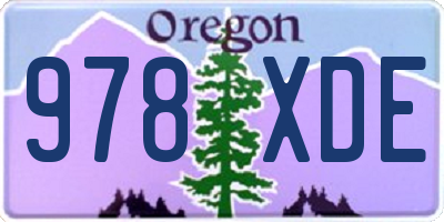 OR license plate 978XDE