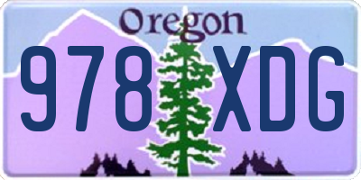 OR license plate 978XDG