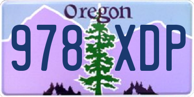 OR license plate 978XDP