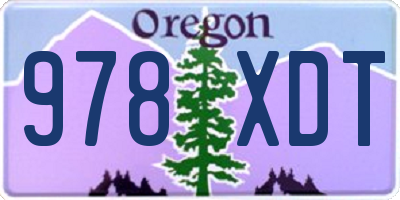 OR license plate 978XDT