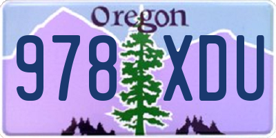 OR license plate 978XDU