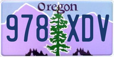 OR license plate 978XDV