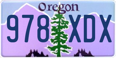 OR license plate 978XDX