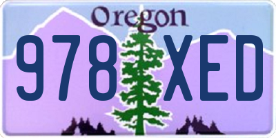 OR license plate 978XED