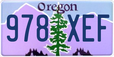 OR license plate 978XEF
