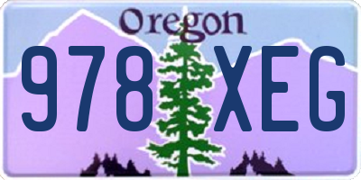 OR license plate 978XEG
