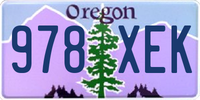 OR license plate 978XEK
