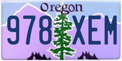 OR license plate 978XEM