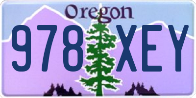 OR license plate 978XEY