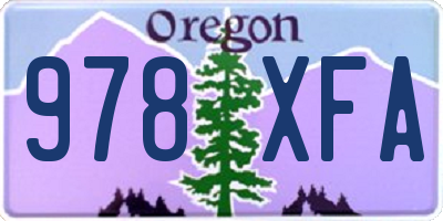 OR license plate 978XFA