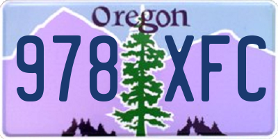 OR license plate 978XFC