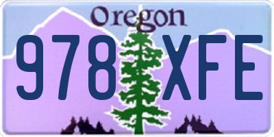 OR license plate 978XFE