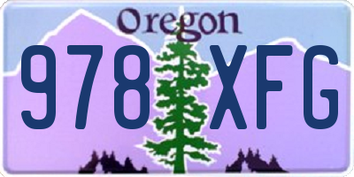 OR license plate 978XFG